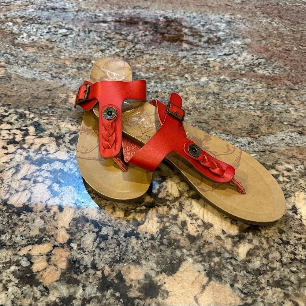 Blowfish Red Braided Sandals